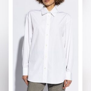 Isabel Marant Blue White Cotton Poplin Striped Shirt 40 L